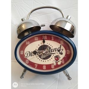 Paris Disneyland clock Mickey Mouse RARE Resort 2 bell alarm desk mantel France
